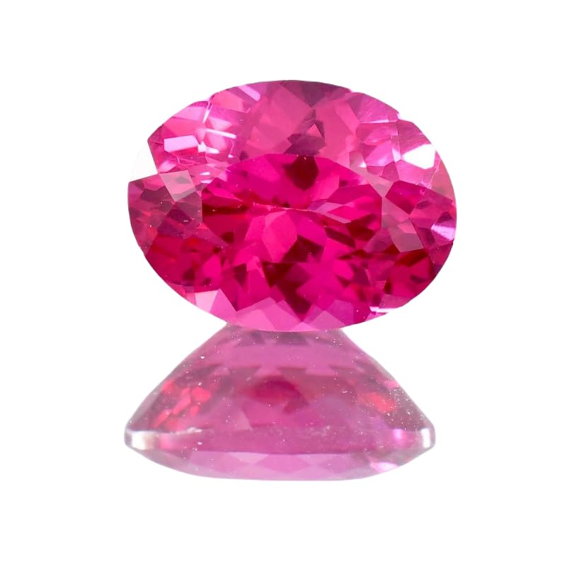 Saphir rose naturel 14x10mm gemme ovale facettes création bijoux
