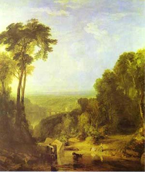 Peinture à l'huile originale de Turner l'évasion poétique de Crossing The Brook
