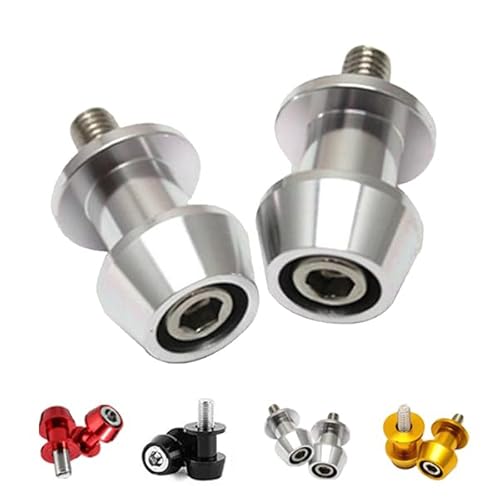 Joebo バイク スタンドフック M10 10mm ボルト 左右 2個セット 車用 リア スタンド フック アルミ 削り出し ヤマハ 汎用 ホンダ スズキ 取付ボルト ボルト (グレー)