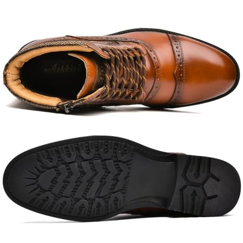 Image of Arkbird Mens Chelsea Boots, Stylish and Comfort Leather Chukka Ankle Boots with Zipper