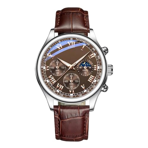Reloj de pulsera para hombre: movimiento de cuarzo de calidad, cantidad estándar de 1 pieza, construcción de cuero resistente al agua, diseño de clásico | Reloj de pulsera deportivo informal de