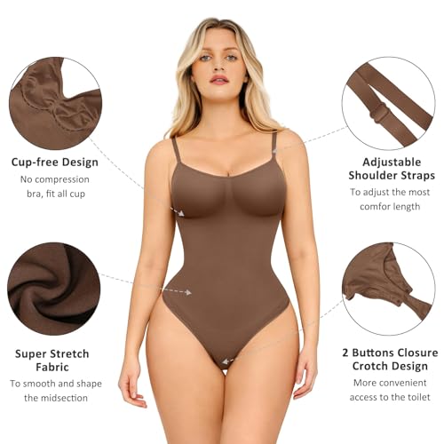 Image of FeelinGirl Shapewear Bodysuit Tummy Control for Women Seamless Body Shaper
