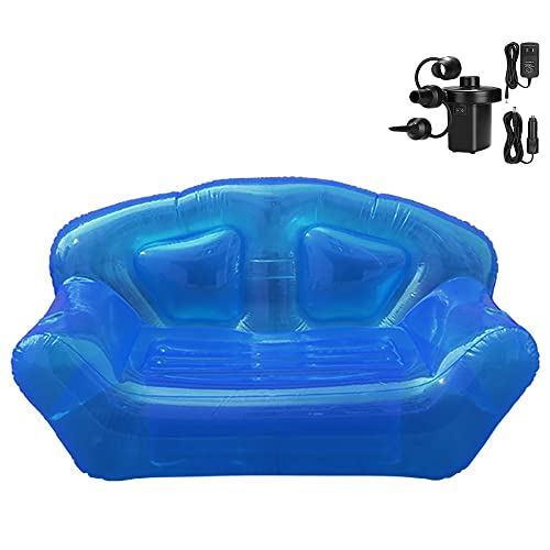 KAERMU Inflatable Deck Chair, Lounger Sofa for Indoor Living Room Bedroom, Outdoor Travel Camping Picnic Beach (Blue)