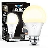 Geeni Lux 800 A19 Smart Wi-Fi LED Dimmable White Bulb - 60W Equivalent, No Hub Required, Works with Amazon Alexa and Google Assistant