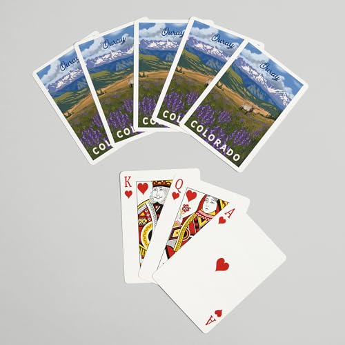 Baraja de poker Ouray Colorado Elk y flores 52 cartas miniatura 7