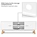 Tangkula TV Stand, Modern White TV stand for 60 Inch TV, with 2 Storage Cabinets & 2 Open Shelves, for Home Living Room Furniture, Wood TV Stand