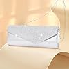 Larcenciel Pochettes et Clutches Femme, Chic Pochette Soiree Femme en Paillettes Scintillantes avec Chaîne, Sac Pochette Bandoulière Élégante pour Mariage, Cocktail, Boule et Bal - Argent (25x5x10cm) #1