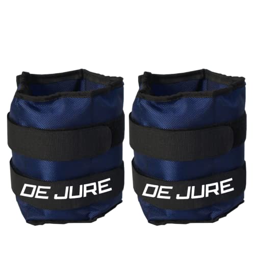 Image of DE JURE FITNESS Ankle & Wrist Weight Pair, Adjustable Strap, 2KG Pair (2Kg x 2 = 4kg) (E) Blue