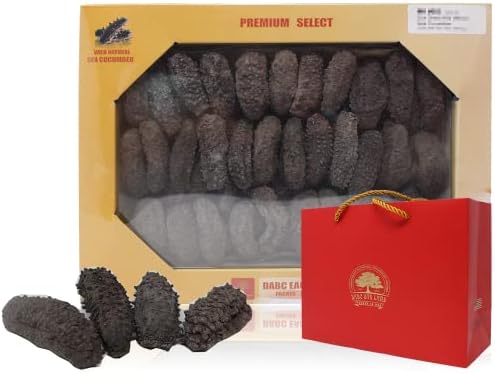 DABC OAK LAND 大包装 16OZ=453g Sun Dried Wild Caught 5~6 Years Mexico Sea Cucumber, AAA Grade All Natural Nutritious 5~6年参龄特级墨西哥野生鲍鱼参/梅花刺参 50~60pcs/LB S# Box