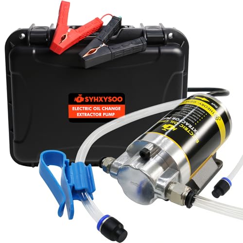 SYHXYSOO 12/24V 100W Electric Oil Change Extractor Pump, Oil Transfer Pump for Boats, Cars, RVs, Trucks, Lawnmowers (Black-A)