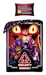Halantex Five Nights at Freddy’s Single Duvet Cover Set – Reversible FNAF Bedding (Official) – Kids & Teens Gamer Bed Set with Pillowcase – Ultra-Soft Microfibre – Security Breach Design