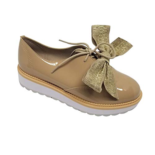 Sapato Oxford Beira Rio Nude com Laço (opcional)