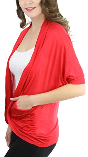 Image of ToBeInStyle Womens Open Front Casual Shrug Lightweight Layering Cardigan Sleeveless or Short Sleeve