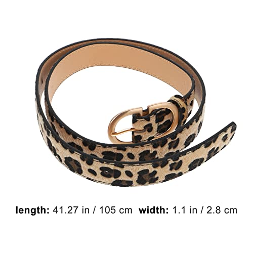 2Pcs Women Leopard Belts - Stylish PU Leather Waist Belts for Dresses/Jeans | 41In Chic Accessory2