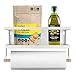 Organizador de imanes para nevera, estante con 4 ganchos y soporte para toallas de papel, estante para especias de cocina, color blanco