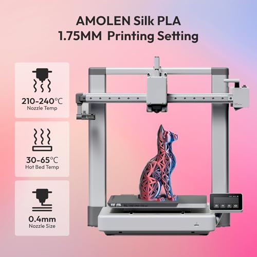 Image of AMOLEN Silk PLA 3D Printer Filament Bundle, Shiny Silkverse 4 Colors in 1 Filament 1.75mm Pack Multi Color from 4 Angles, Blue /Red /White /Black