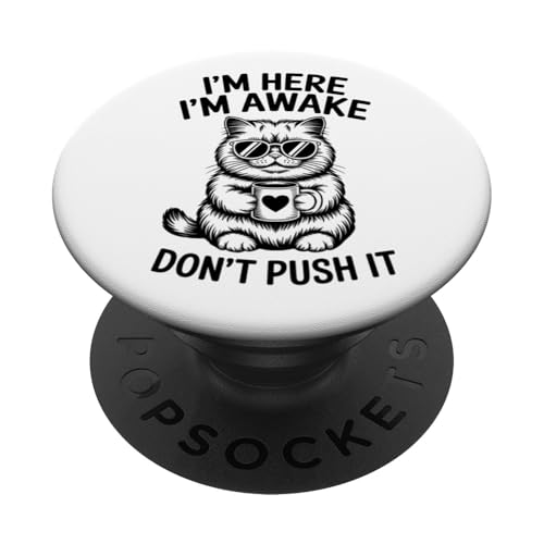 Antisocial Cat Lover Grumpy Kitty Coffee Humour PopSockets PopGrip Adhésif