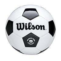 WILSON Traditional Soccer Ball - Size 5, Black/White