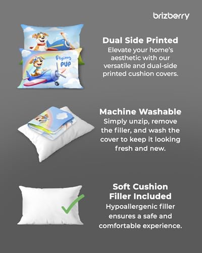 Image of Brizberry Kids Pillow Cushion with Super Soft Fabric | Animal & Cartoon Prints | 12x18 inches (Design 28)