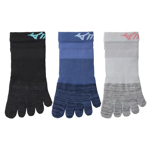 MIZUNO(ミズノ) 靴下 3足組 レディース スニーカー丈 5本指 サポート フィット設計 スポーツ ランニング 649435
