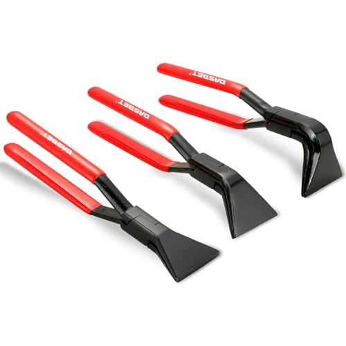 DASBET 3-Piece Hand Seamers Sheet Metal Tools Set, Sheet Metal Bending Pliers Set Straight, 45° and 90° Metal Bender Tools for Bending and Flattening Sheet Metal