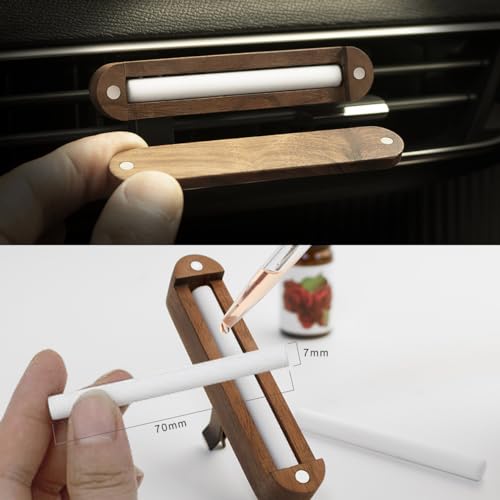 Image of Generic Car Air Freshener Walnut Wood Car Fragrance Wood Car Perfume Car Accessories Interior Car Vent Diffuser 1 Piece, Brown