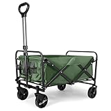 NATGOVOD キャリーワゴン キャリーカート 折り畳み ブレーキ付き 荷物カート 軽量 120L アウトドアワゴン キャンプカート ロック式キャスター ワンタッチ収束式 花見/運動会/釣り/砂浜/引越し/買い物/BBQ