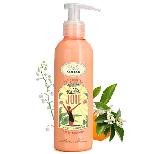 Un Air d’Antan Crema Corporal Francesa Joie con Manteca de Karite y Aceite de Argan, Perfume Lirio de los Valles, Azahar y Rosa – Formula Reafirmante – Para Mujer - Idea Regalo - Bomba 200ml