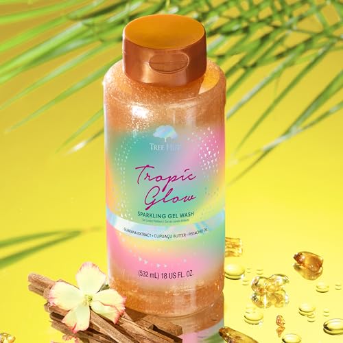 Image of Tree Hut Tropic Glow Body Wash, Hydrating & Moisturizing Shower Gel with Shea Butter & Essential Oils, Soft Smooth Glowing Skin, Gentle Cleanser For All Skin Types, Self Care Gifts for Women, 18 Fl Oz
