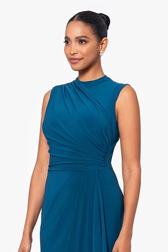 Image of Betsy & Adam Women's Sleeveless High Neck Bodycon Formal Maxi Dress, Forest, 10