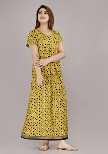 Image of Monique Brand 100% Pure Cotton Nighty for Woman | Floral Gown for Women Night Wear | Cotton Nighty for Women Stylish | Maxi for Women Cotton