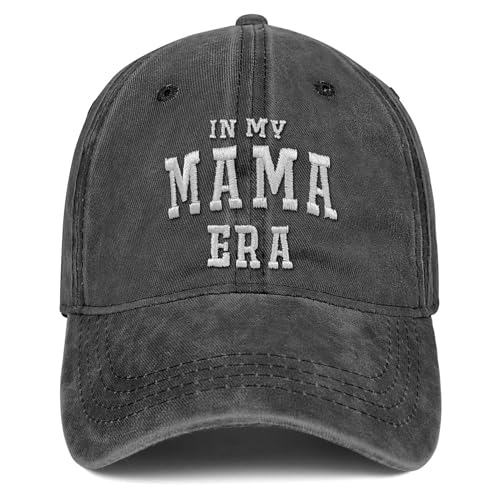 in My Mom Era - boné de beisebol para o dia da mãe, Natal, aniversário, presente para mãe de filha e filho, 100% algodão, Preto e branco