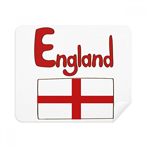 England National Flag Red Pattern Cleaning Cloth Screen Cleaner 2pcs Suede Fabric