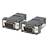 Permite la transmisión de señal entre los puertos de vídeo VGA para distancias de hasta aproximadamente 33 metros a través del cable Ethernet Cat5, Cat6 (no incluido).