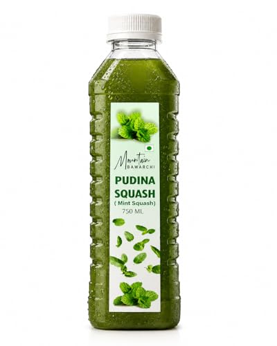 Image of Mountain Bawarchi Mint (Pudina) Squash | Natural Healthy Juice Gift Pack | Natural Sharbat | Refreshing Juice | Ready To Serve | 750ml (Set of 1)