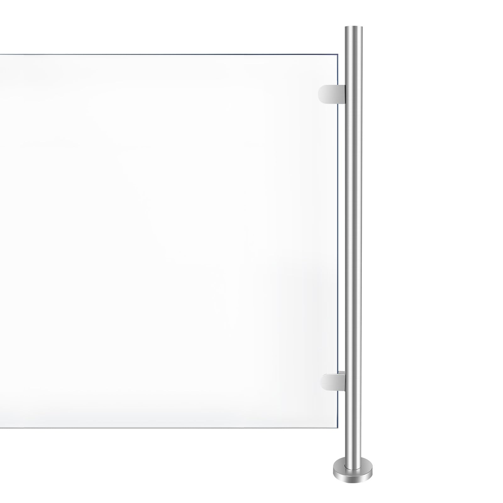 Stainless Steel Balustrade Posts with Clamps and Rubbers, 90/110CM Glass Balustrade Kit Railing Fence Pole Handrail Garden Fencing (Fits 10-12mm Toughened Glass, Eed Post 1100mm)