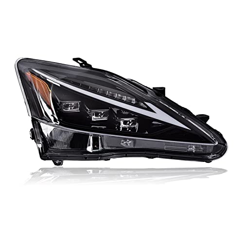 MNBSJKIR Conjunto de faros delanteros compatible con LEXUS IS 2006-2012 LED DRL lente doble haz señal giro secuencial