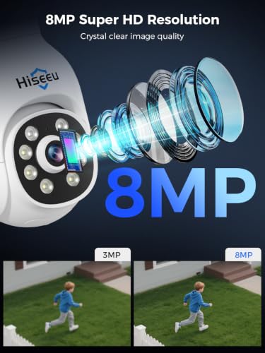 Image of Hiseeu 8MP Wireless Security Camera System Outdoor, 10 inch LCD Monitor, 4-Cam