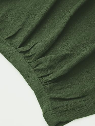 CIDER Off Shoulder Top Ruched Short Sleeve Tee Cami Knit Slim Fit Casual Going Out Boat Neck Tops4