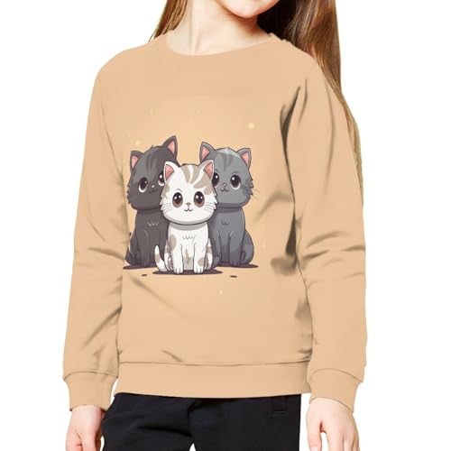 HUIACONG Family Cat Cute Sweatshirts & Hoodies for Girls 8-10 Years Kids Long Sleeve Pullover Sweatshirt Boys Thin Sports Outfits Children Fall Spring Tshirts4
