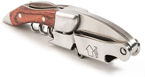 Prestige Waiters Wine Bottle Opener By Coutale Sommelier - Rosewood - French Patented Spring-Loaded Double Lever Wine Opener - Great Manual Corkscrew for Bartenders and Gifts