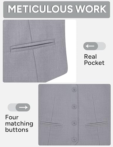 Image of Boy's 4 Button Formal Suit Vest with Tie