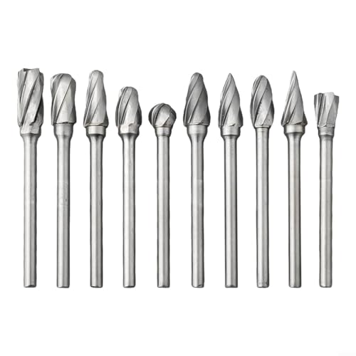 Set de 10 fresas de carburo para aluminio y metales blandos miniatura 3