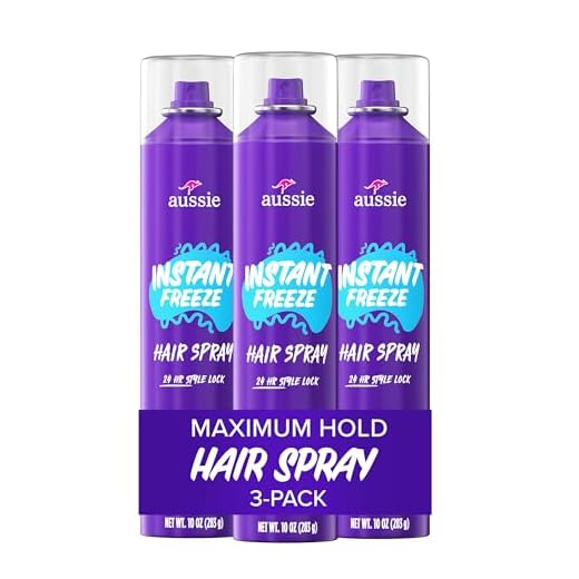 Aussie Instant Freeze Hairspray with Jojoba & Sea Kelp, Strong Hold, 10.0 oz, Triple Pack