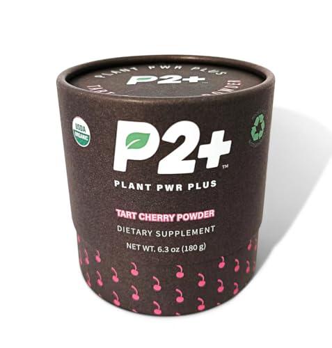 Image of P2+ Tart Cherry Powder - Workout Recovery and Sleep Aid - Helps Reduce Muscle Soreness and Inflammation - Improve Sleep Quality - No Sugar Added - USDA Organic Certified - 30 servings, Take Daily