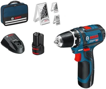 Bosch PRO 12V System Akku Bohrschrauber GSR 12V-15 (inkl. 2x2.0 Akku, Ladegerät, 39tlg.-Zubehör-Set, Werkzeugtasche) - Amazon Exclusive