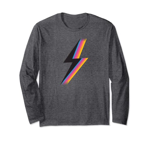 Sudadera Lightning Bolt con gráfico retro colorido Manga Larga