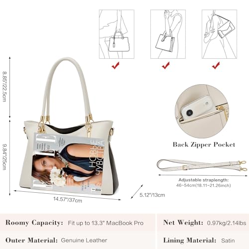 Image of FOXLOVER Soft Genuine Leather Medium Purses for Women Tote Bag Handbags with Top-handles Shoulder Satchel Purse