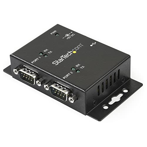 StarTech.com Hub adaptateur industriel USB vers série 2 ports à fixation murale avec clips de...