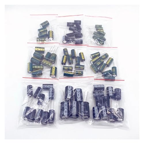 Kit de condensateurs électrolytiques 80 pièces de 9 valeurs pour vos réparations de circuits